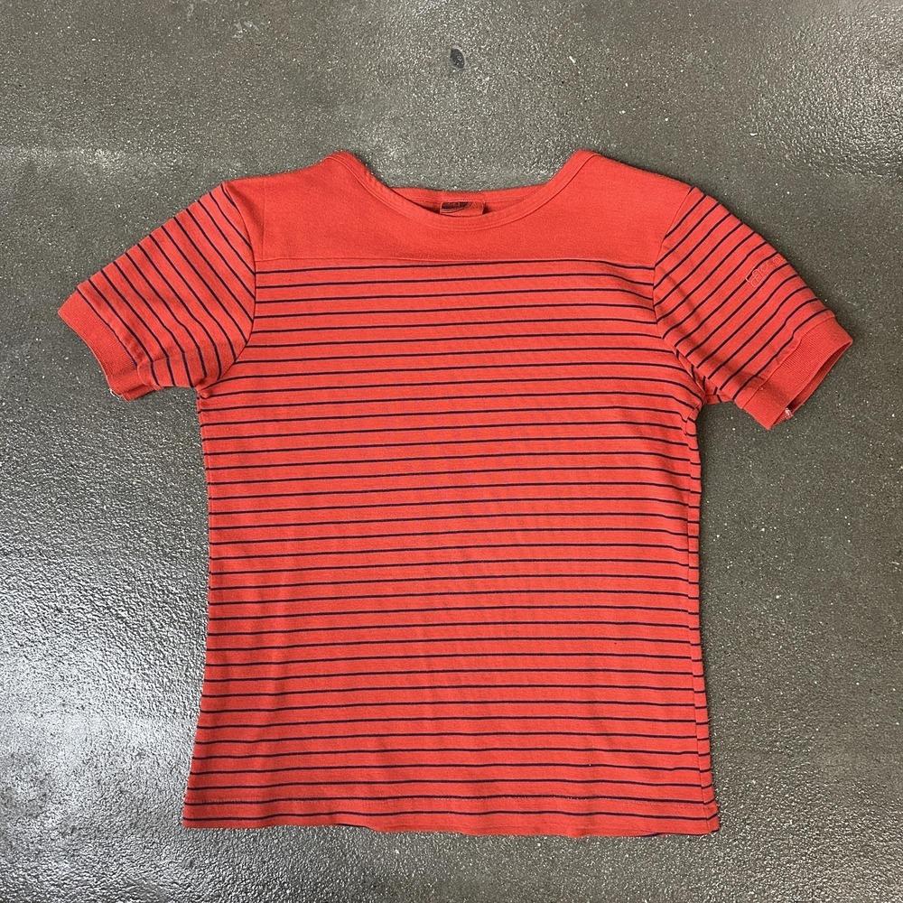 Acapulco Shirt Mens Small Red Navy Stripe Short Sleeve Crewneck Casual Tee